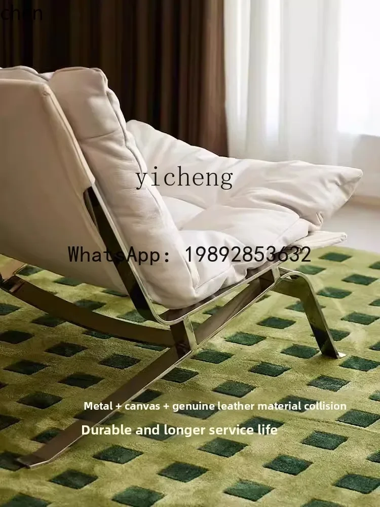 W5.9  Single Sofa Chair Genuine Leather Balcony Bedroom Leisure Reading Chair