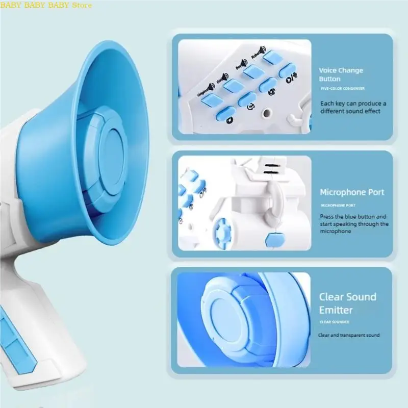 Q81A Megafono divertente cambia voce con funzione registrazione Giocattolo amplificatore portatile