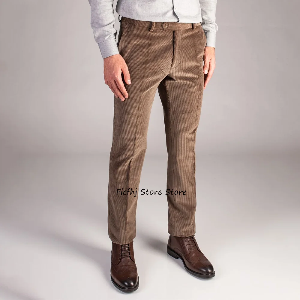 

Деловые повседневные брюки для мужчин, брюки из вельветовой ткани, мужские пошивные брюки, прямые рабочие брюки, классическая одежда