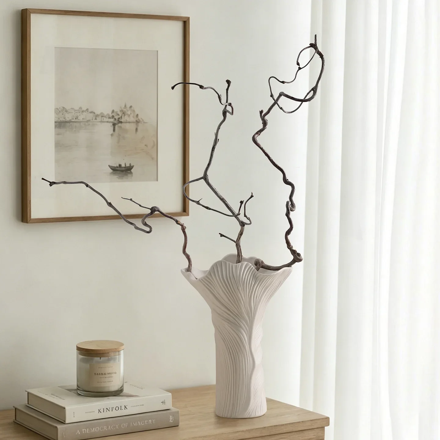 Wabi-Sabi-Style Art Vase: Sophisticated Design for Living Room Decor—Ceramics from Jingdezhen,the Ceramic Capital of the World