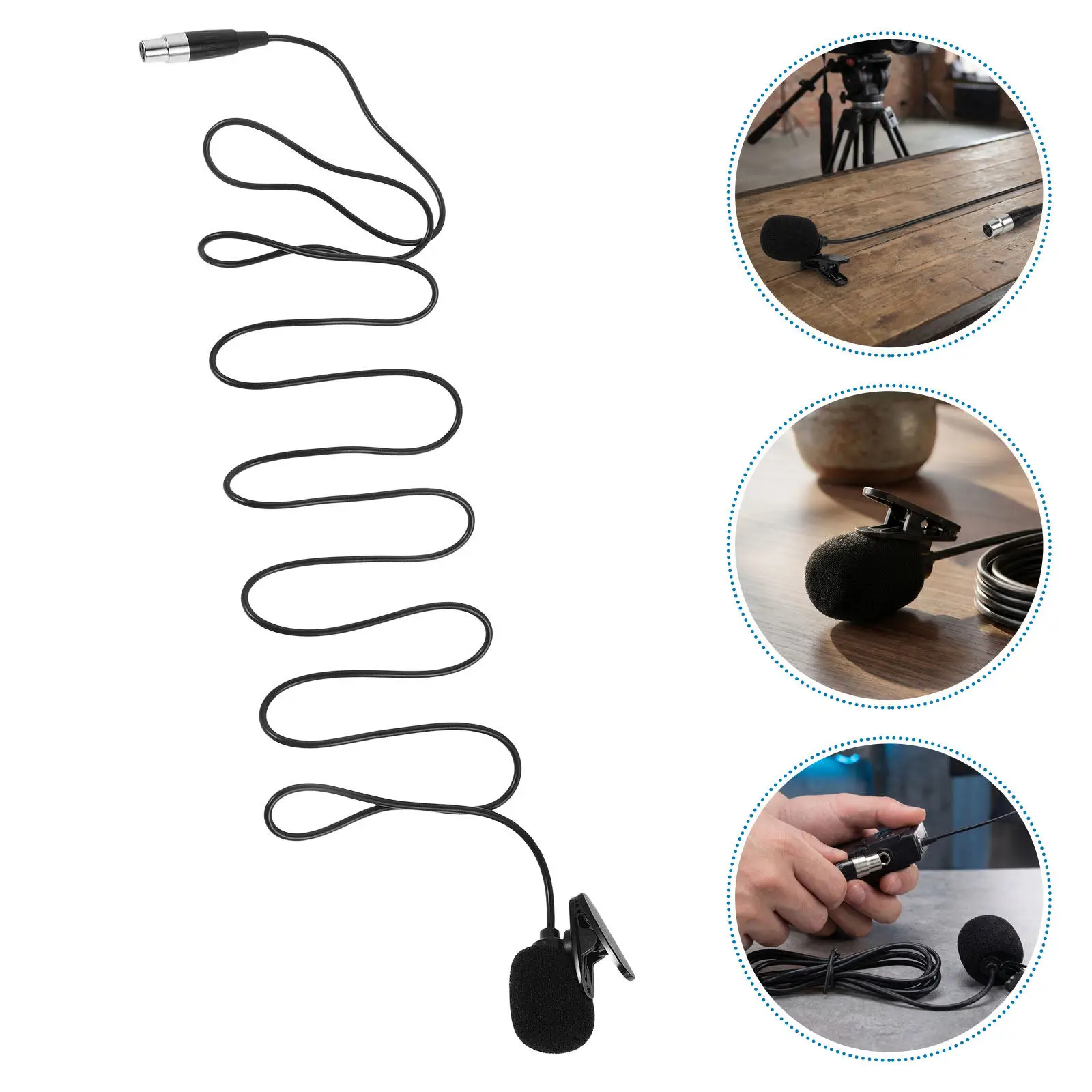2Pcs Lavalier Microphone 3Pin Xlr Female Connector Clip on Mic Interview Podcast Laptop Vlog Compatible
