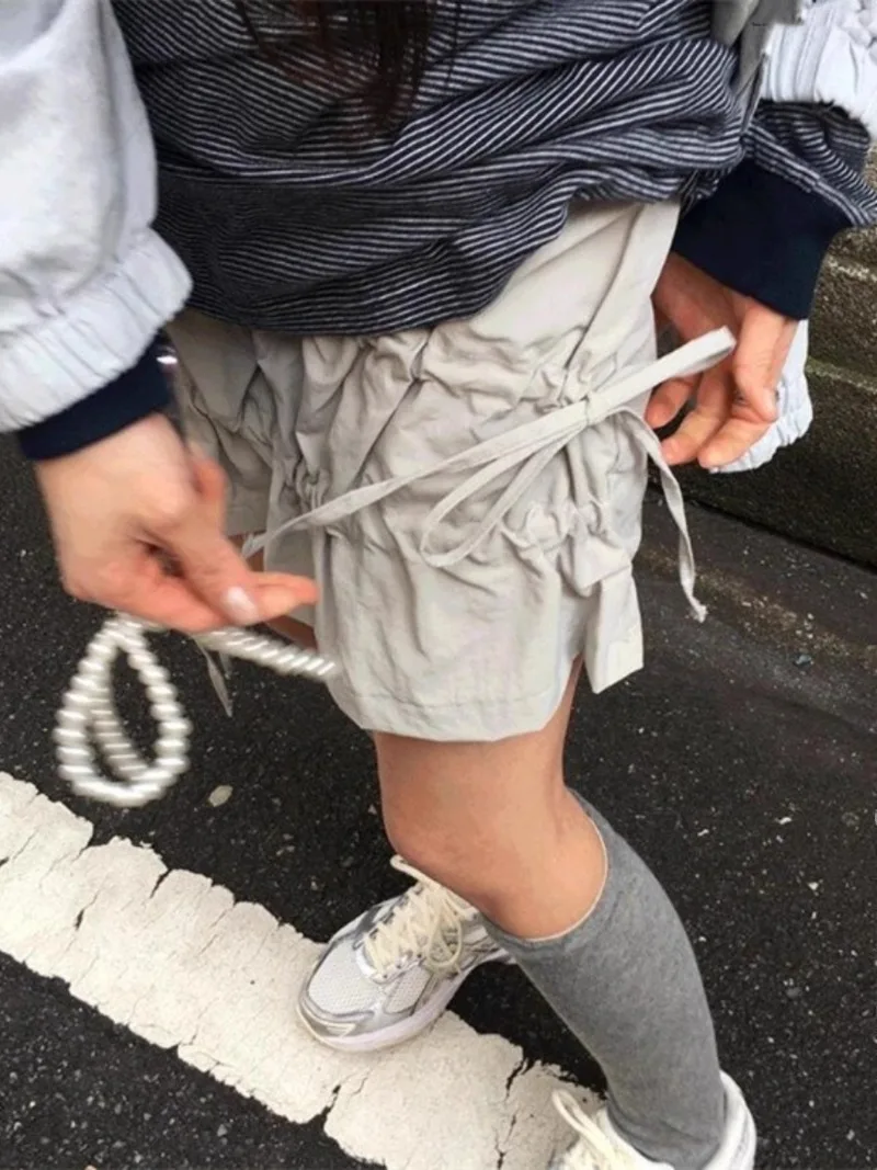 

Повседневная короткая мини-юбка с завязками нестандартной формы Юбка Faldas Mujer в стиле гранж, субкультурная американская уличная одежда