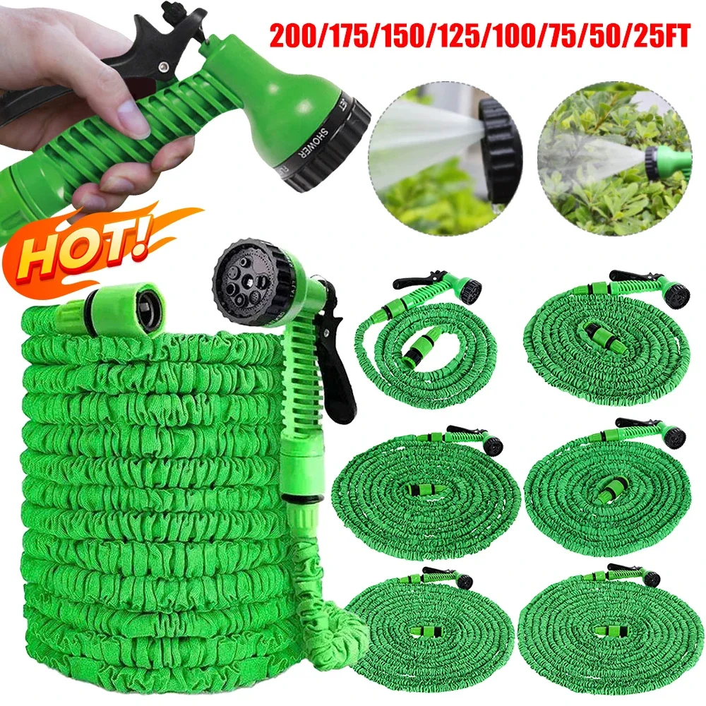 25FT-75FT Garden Hose Expandable Garden Water Hose with Spray Gun Water Pipe Watering Irrigation Garden Hose Car Wash Water Gun