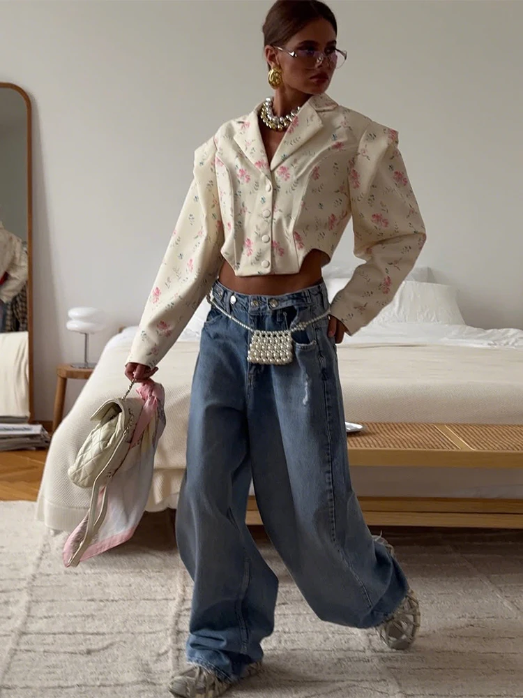 

Cutenew укороченная рубашка с лацканами женская осенняя однобортная с подкладкой на плечах простая милая офисная уличная куртка нестандартной формы