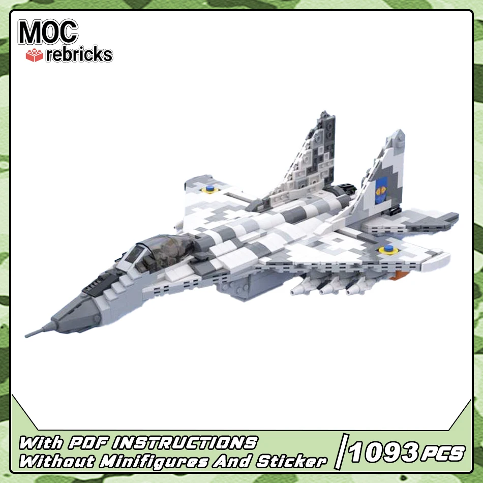 

MOC-104176 WW2 военная армия серии MiG-29 истребитель MOC строительный блок модель DIY коллекция самолетов кирпичные игрушки рождественские подарки 1093P