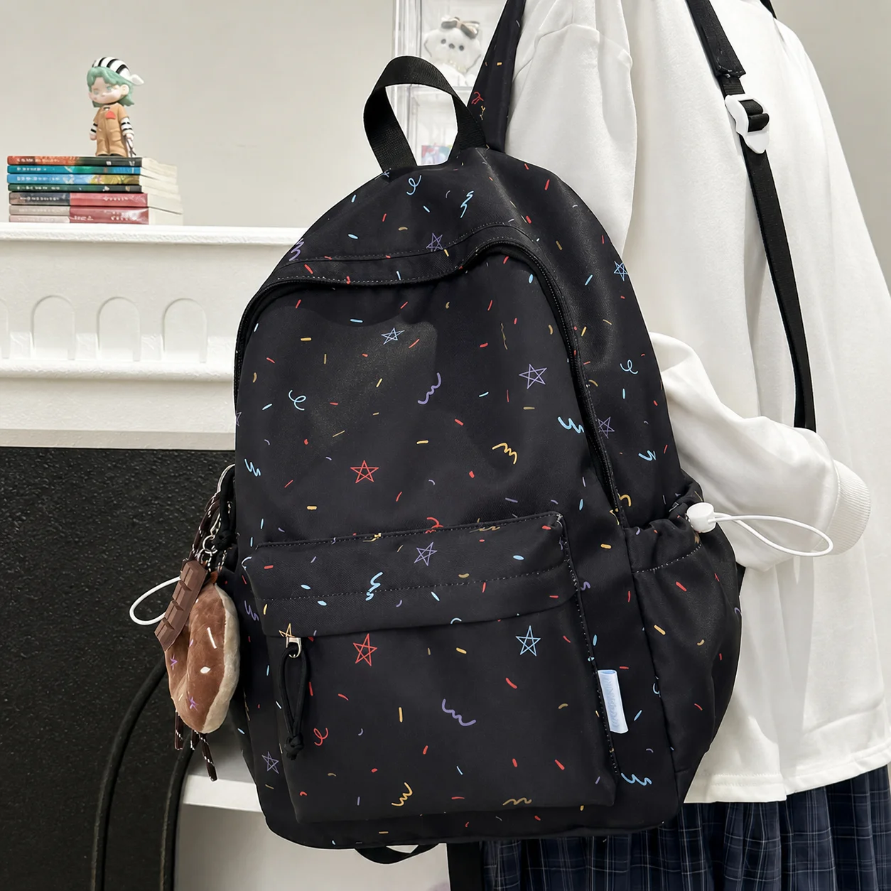 Nylon Backpack Casual Laptop Backpack Student Backpack Colorful For Short-Distance Travel Unisex Daily Use