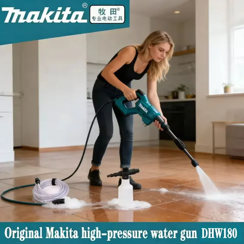 

Makita DHW180 Battery High Pressure Washer 18V Cordless Portable Cleaning Device High Flow Rate Power Tool