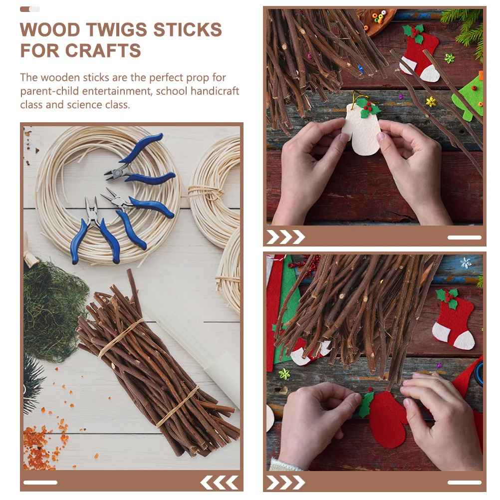 

50pcs Natural Wood Twigs Sticks 10-15Cm Rustic Branches For Diy Crafts Decoration Handicraft Accessories Photo Props Raw Wood