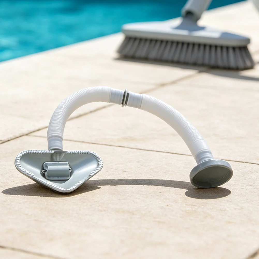 Automatic Pool Vacuum Cleaner for Inflatable Pools Works Without Batteries Uses Pool Filtration System Telescopic Pole Provided