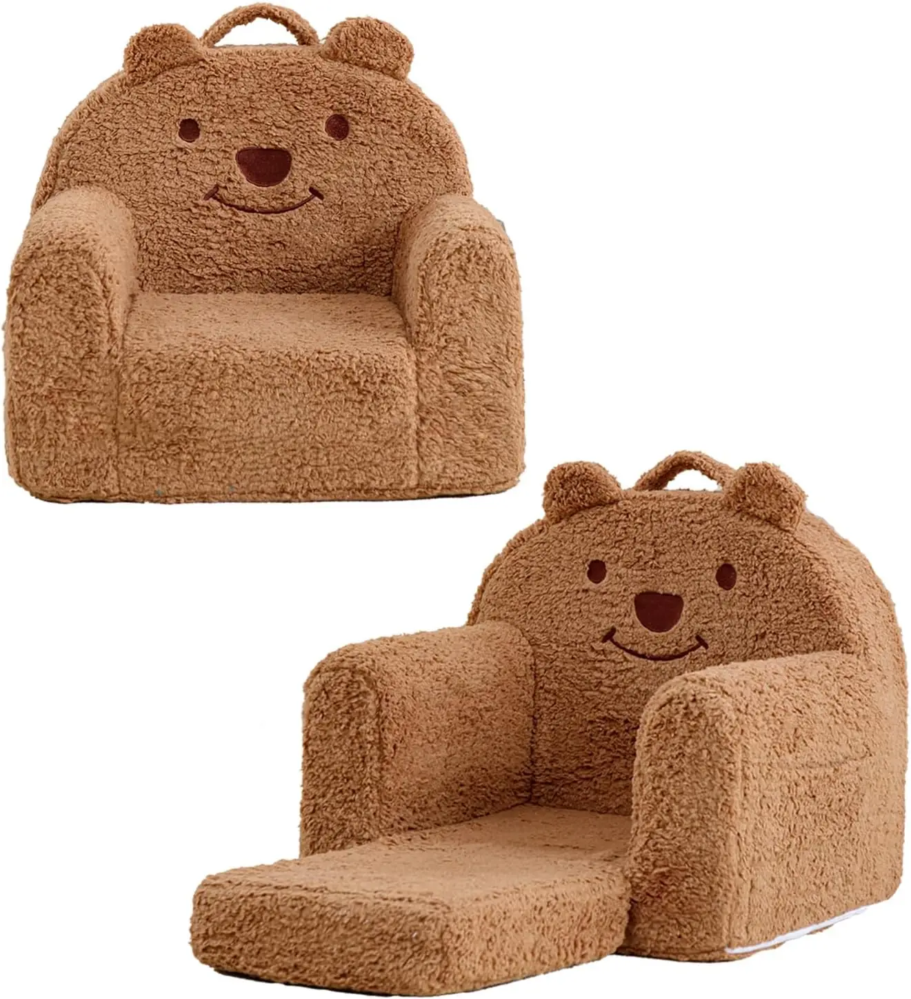 

Toddler Chair,Sherpa Bear Kids Chair,Toddler Couch Fold Out,Children Reading Chair,Flip Out Kids Couch,Toddler Sofa Convertible