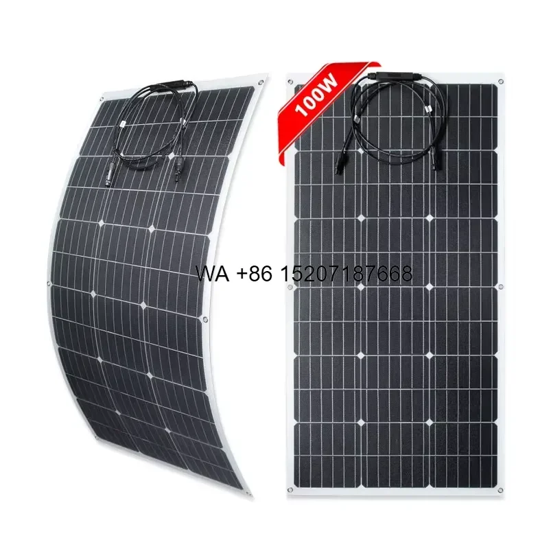 Wmwmnu Hot Sale 100W 200W Flexible Solar Panel Waterproof ETFE 12V 18V Monocrystalline Semi-Flexible for RV Boat