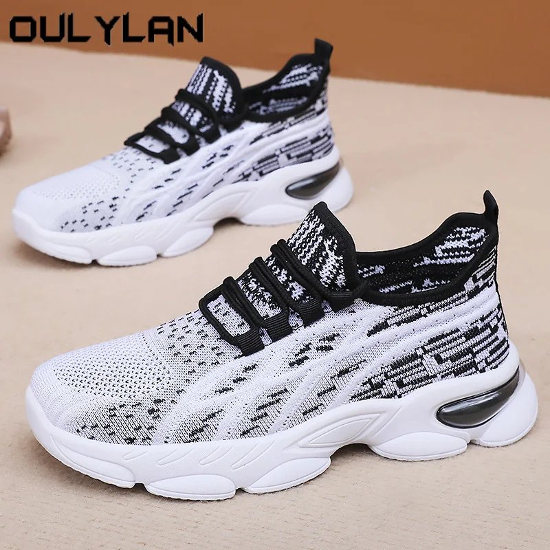 

Oulylan Fashionable Mesh Lightweight Sneakers Women Summer Breathable Casual Shoes Soft Bottom Air Cushion Sports Footwear