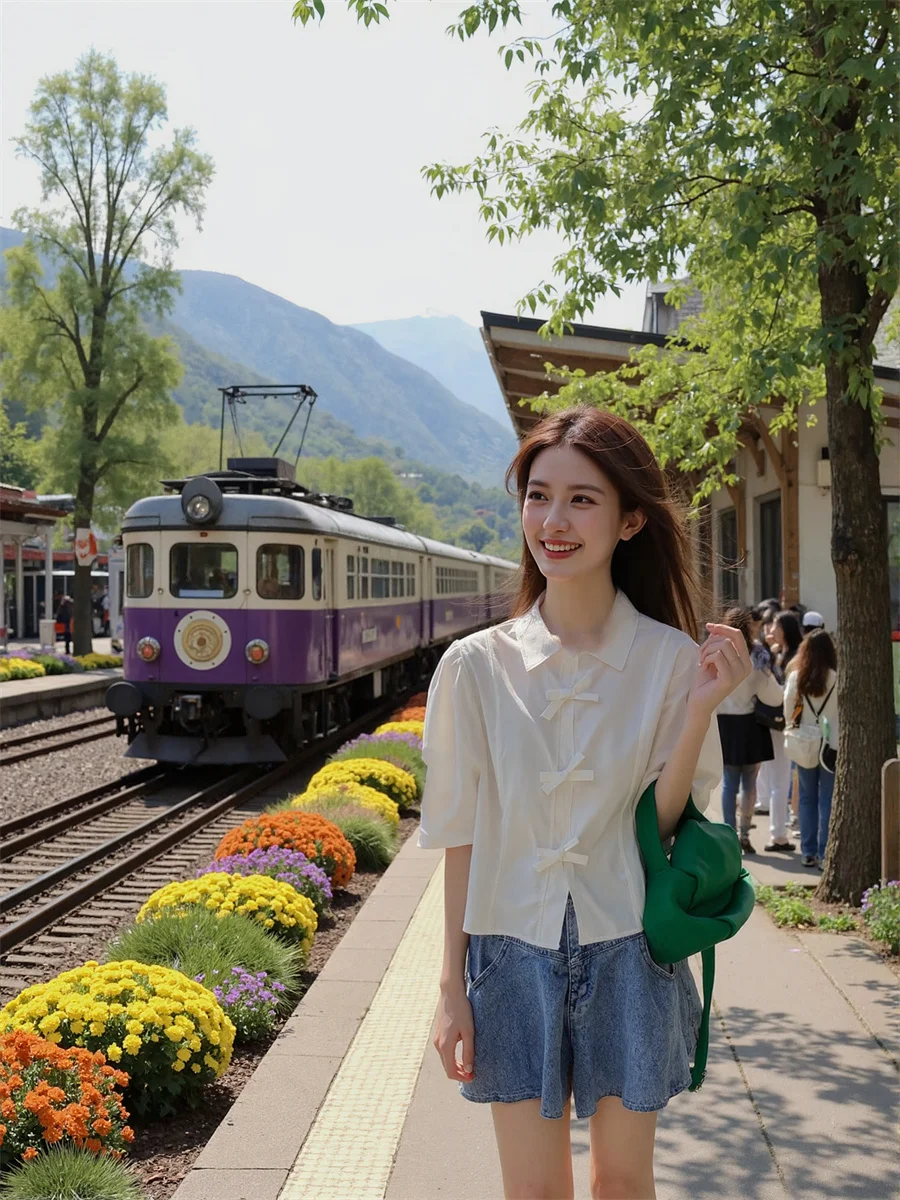 

Puff Sleeve Shirts Asymmetrical Blouses Winter Elegant Frills Botton Uniforms Cozy Working Glossy Tulle Handsome Tartan Harajuku