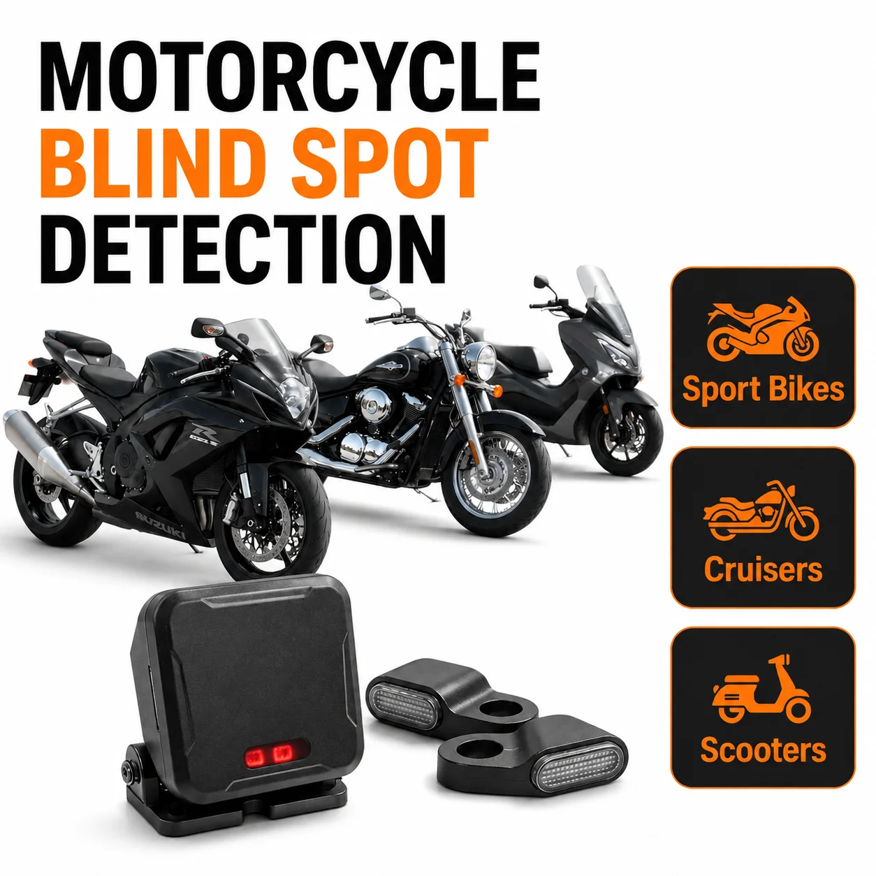 2026 New Motorcycle BSD Blind Spot Detector Motorcycle Radar for BMW R Series, Yamaha MT, Honda CB, KTM Duke, Kawasaki Z