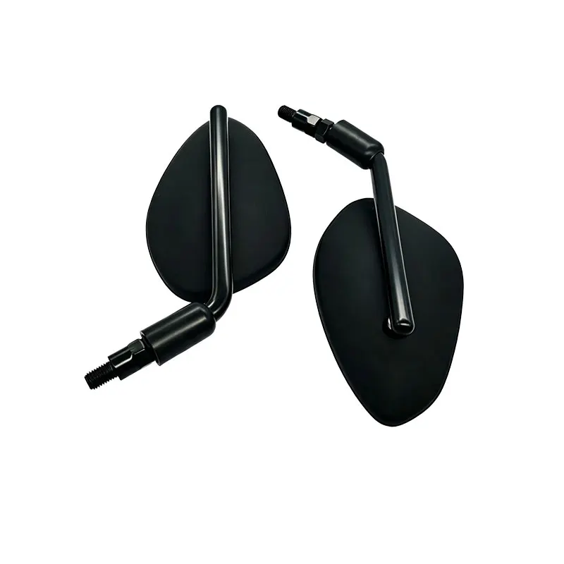 2 Stück Motorrad-Rückspiegel, 10 mm, universell einsetzbar, hochauflösend, mit großem Sichtfeld, schwarze Seitenspiegel, Zubehör für Umbauten. – Detail 3