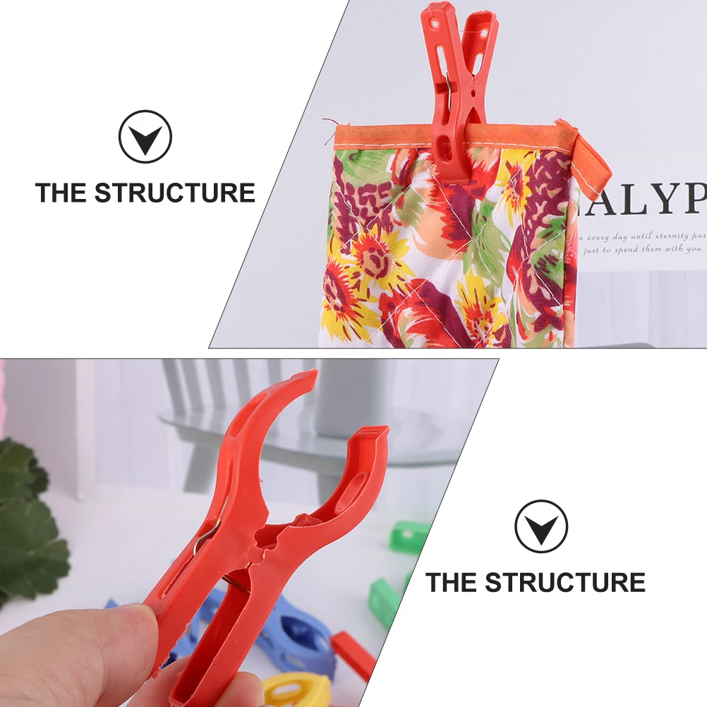 

40pcs Windproof Clothes Clips Plastic Waterproof Household Quilt Pin Balcony Clothes Clamps Towel Skirt Pants Fixing