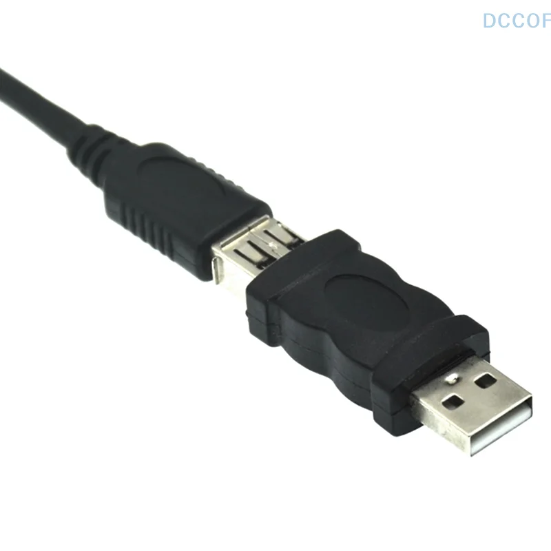 Firewire IEEE 1394 Adaptor USB tipe A Pria 6 Pin Female ke USB 2.0 ponsel kamera pemutar MP3 PDAs hitam