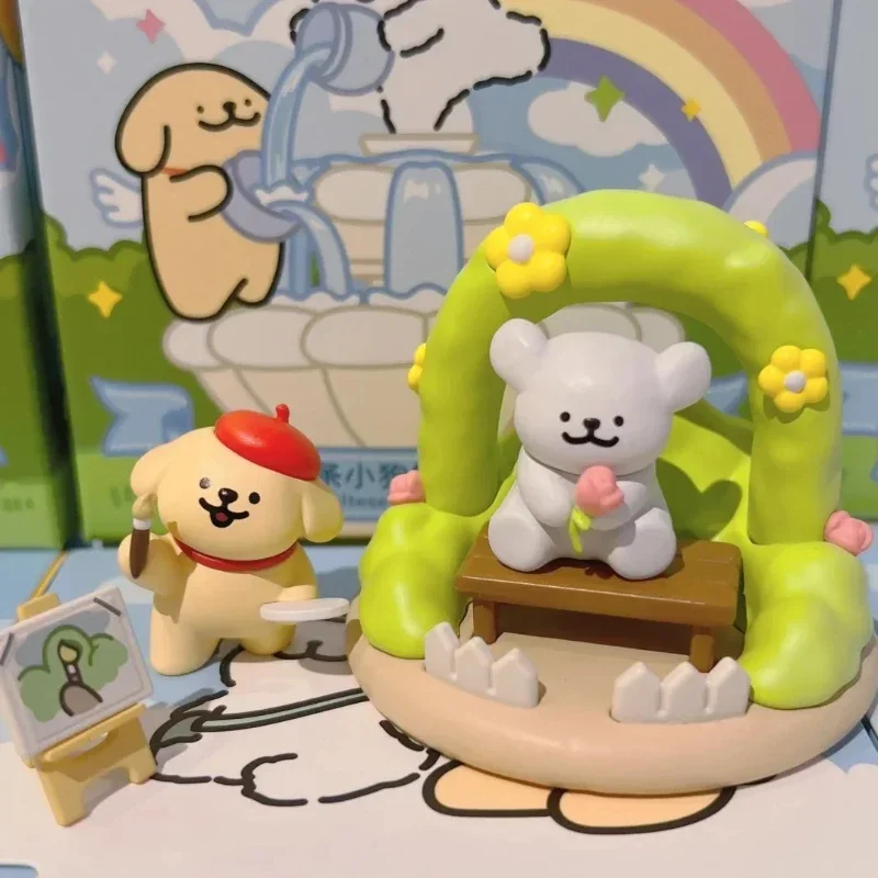 Maltês diário de viagem série caixa cega caixa surpresa linha cão anime figuras ação bonito boneca mesa coletar modelo ornamento presente