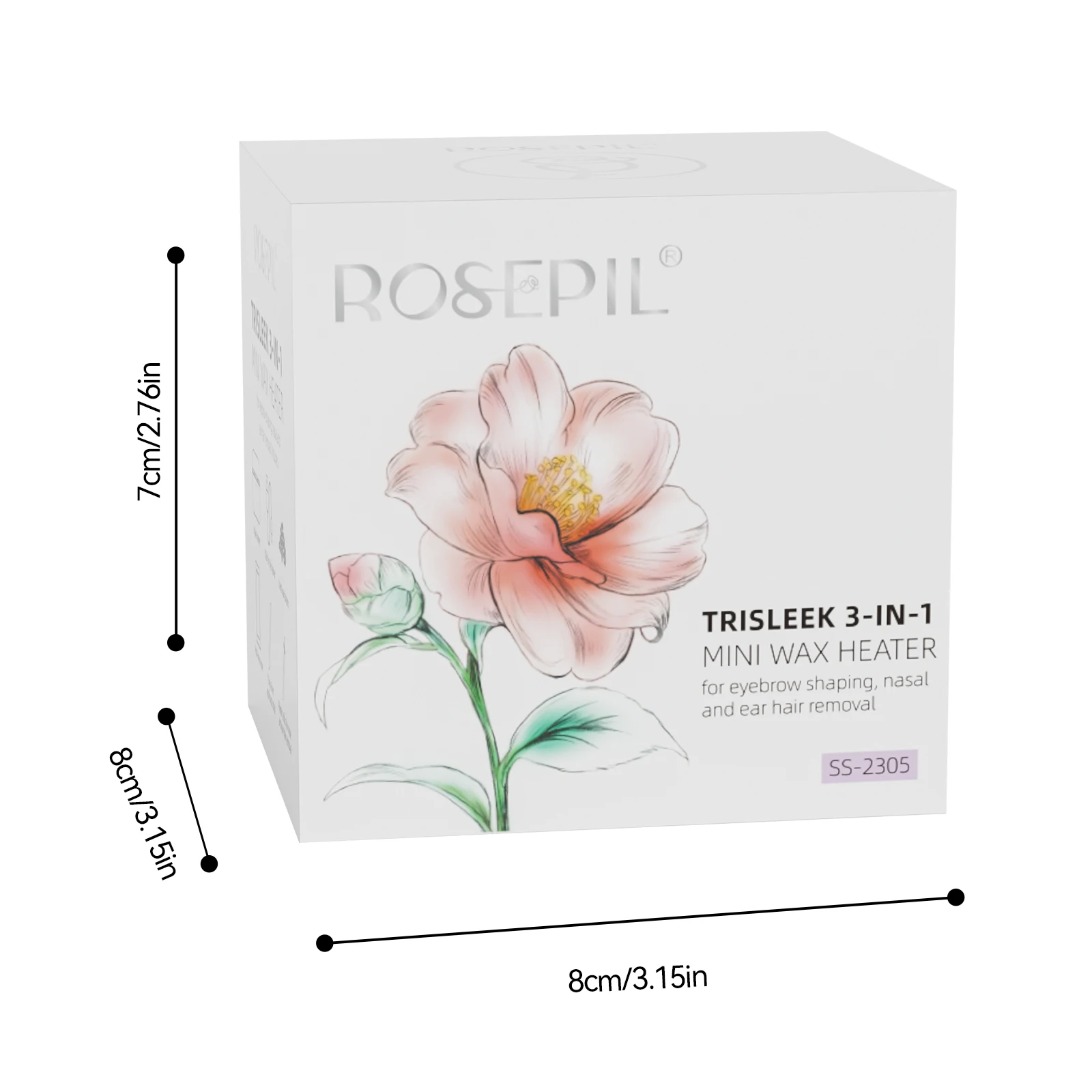 ROSEPIL  36Pcs Smart Mini Wax Warmer Hair Removal Kit, USB Fast Charging Constant Temperature Wax Melter for Facial Small Area Depilatory Hard Wax Beans, Complete Accessories Travel Home Use, Exquisite Gift Box Perfect Mother's Day Gift for Elders