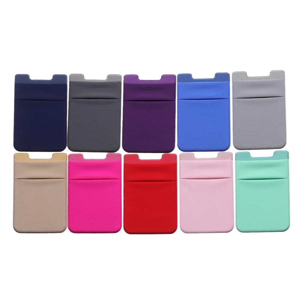 1PC Unisex Fashion Elastic Mobile Phone Wallet Cell Phone Holder Case Adhesive Sticker Pocket Credit ID Card Holder