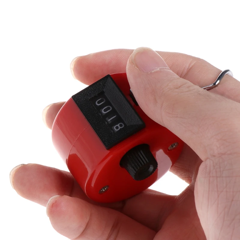 Hand Tally Counter Clicker Counter Handheld 4 Digit Display Plastic Manual Mechanical Counter Clicker with Finger Ring