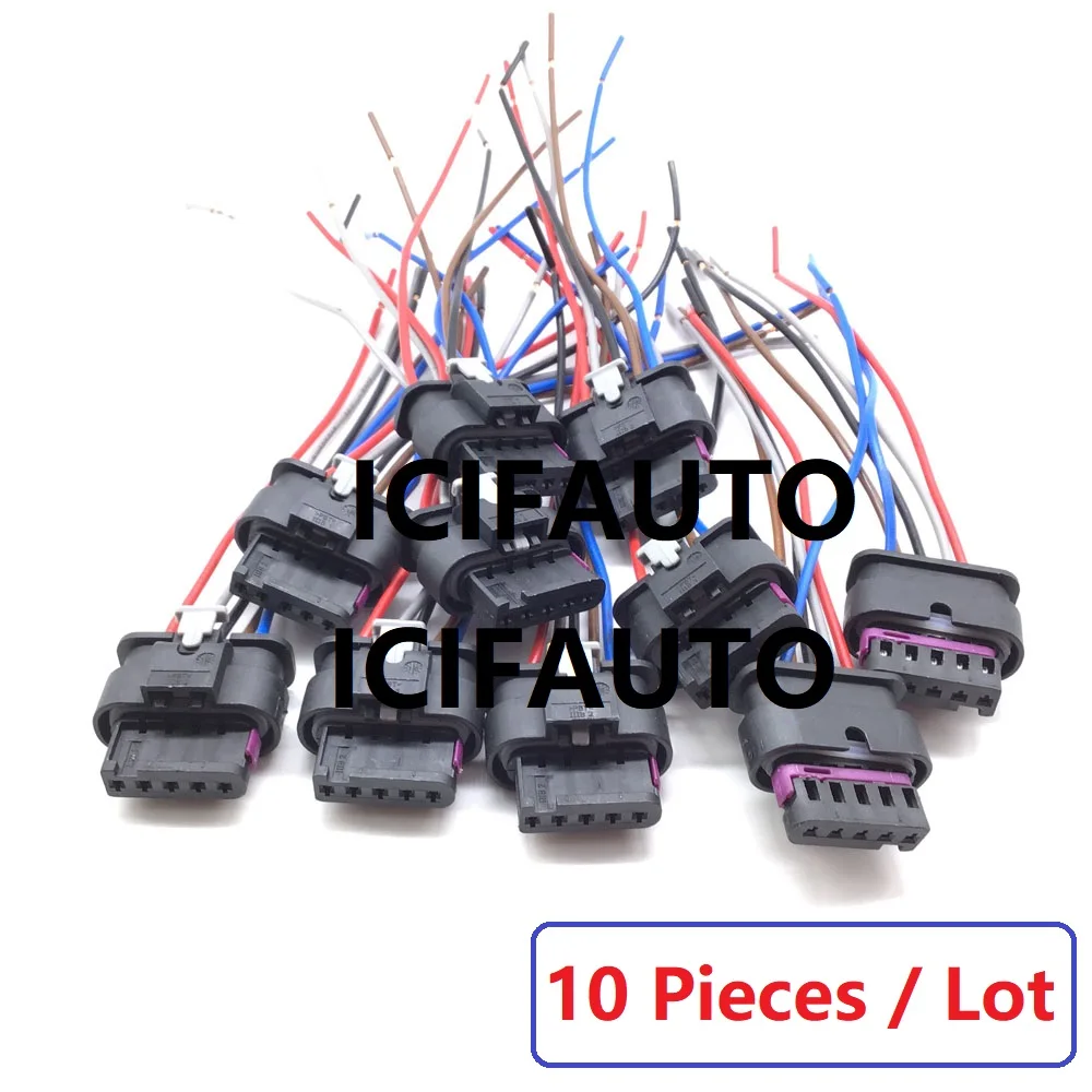 

10x разъем жгута проводов датчика массового расхода воздуха 4F0973705 для Bmw Audi Volkswagen Jetta с предварительной проводкой 4H0973704