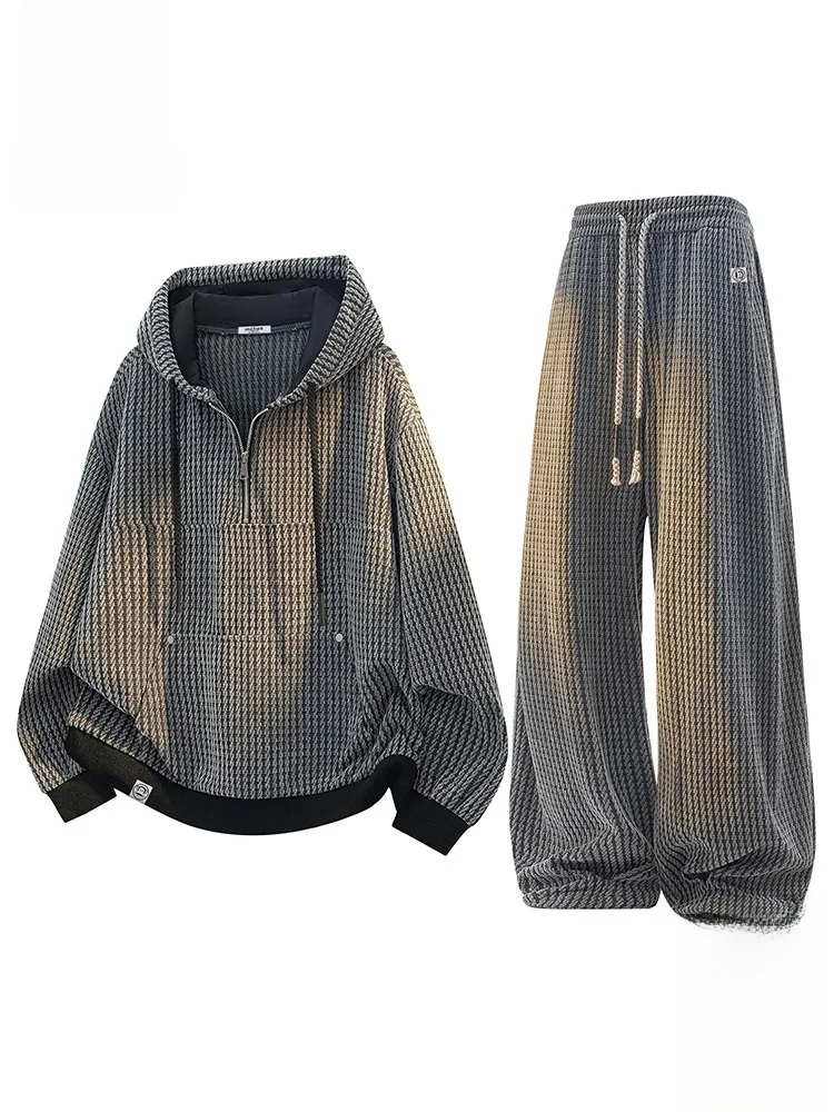 

Мужской повседневный спортивный костюм Paul Frank: свободные брюки и свитшот, удобный комплект из двух предметов, осенняя спортивная одежда из полиэстера, с длинными рукавами и длинными брюками