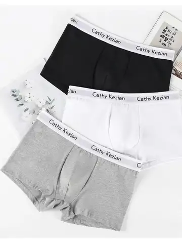 Men Sports Boxers Underwear Underpants Letters Wide Band Breathable Ventilate Fashion Fitness Sports