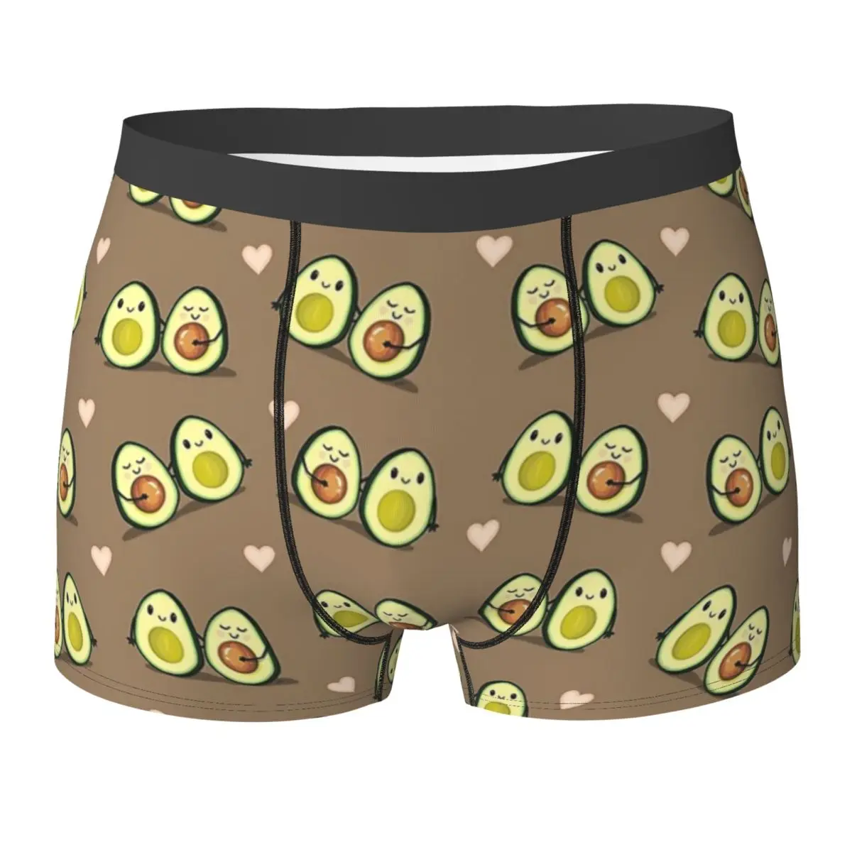 Boxer Underpants Shorts Two Halves Avocado Couple Pattern Panties Men Soft Underwear for Homme Man Boyfriend Gifts