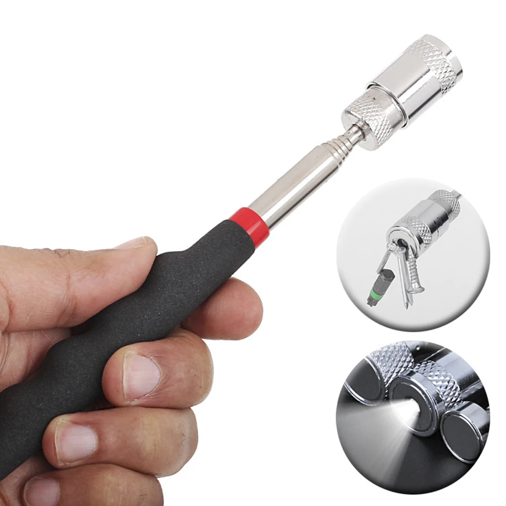 

Telescopic Magnetic Pen Extendable Pickup Rod Stick with Light Mini Portable Magnet Pick Up Tool for Picking Up Screws Nut Bol