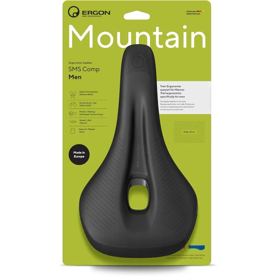 

Ergon SMS Mens Bike Saddle Ergonomic Bicycle Seat Designed for Optimal Comfort and Performance on MTB Trails and All-Mountain R