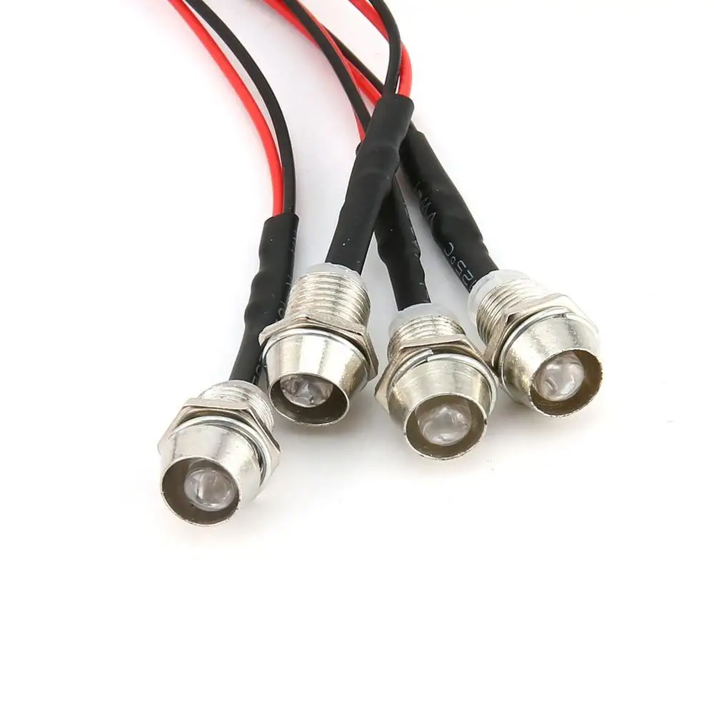 4PCS RC Model Drift Car 5mm Headlamp Headlights LED Light Lamp for 1/10 Truck Crawler Traxxas MN Tamiya Axial Scx10 D90 Toy Part