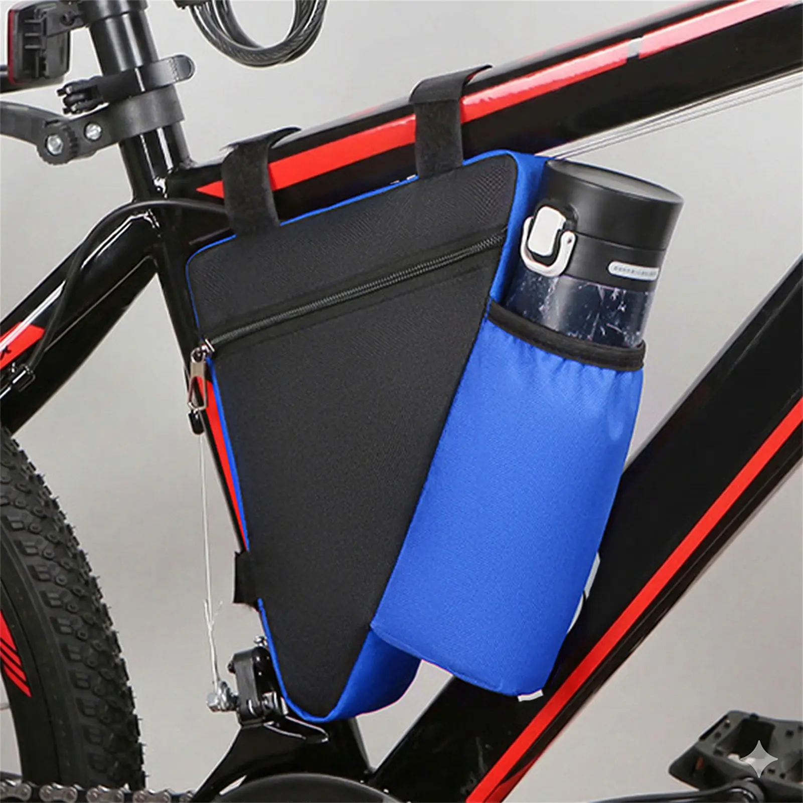 

Bike Triangle Storage Bag with Water Bottle Pouch for Cycling Outdoor Accessories