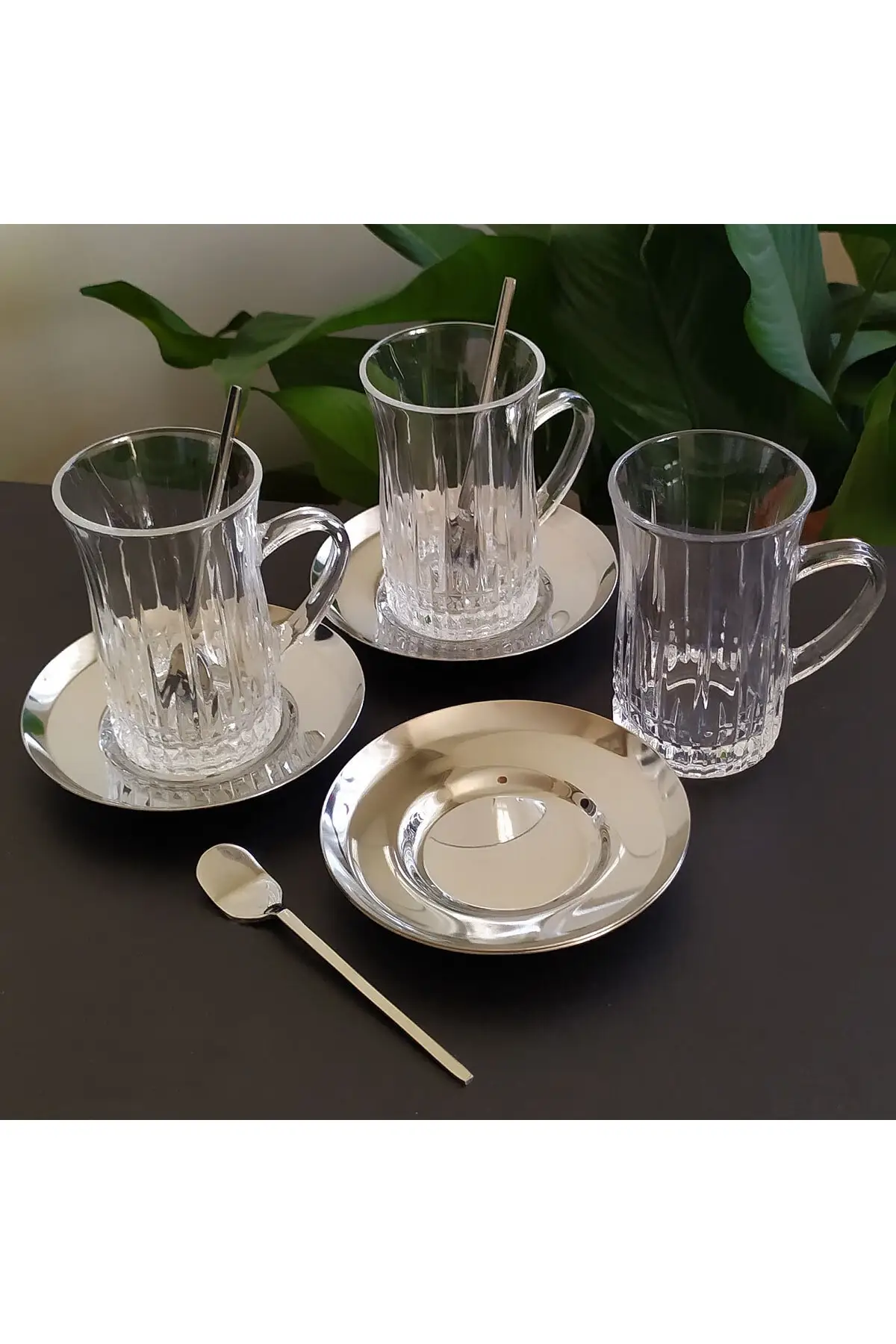 

DOLBOVI Pasabahce 55613 Mila Lizbon Handle Tea Cup Set-6 Personality English Tea Glass Cup