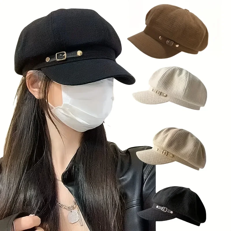 Retro-Newsboy-Malerhut im koreanischen Stil, Herbst und Winter, britische lässige Baskenmützen, modisches Design, achteckiger Hut, vielseitige Dekoration
