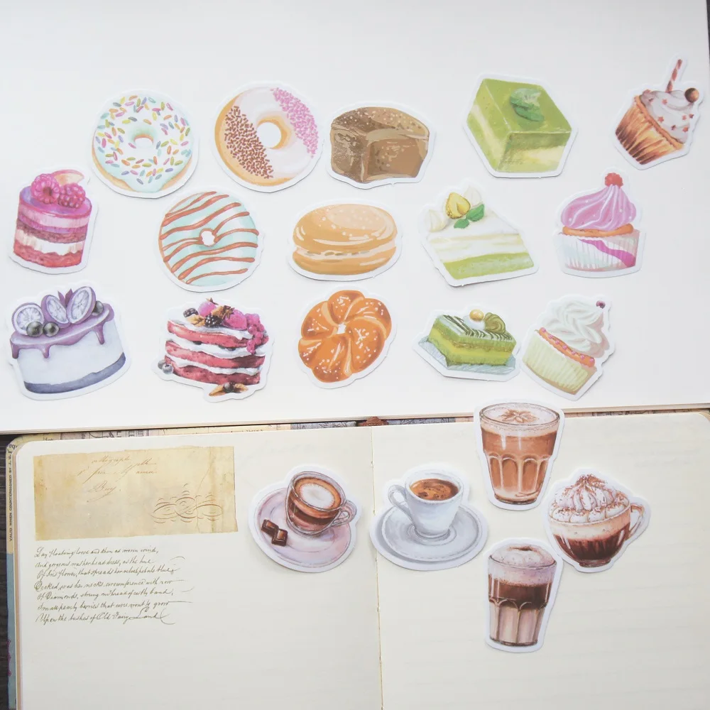 

28pcs Love Bake Doughnut Cupcake Cake Paper Sticker Scrapbooking DIY Gift Packing Decoration Tag