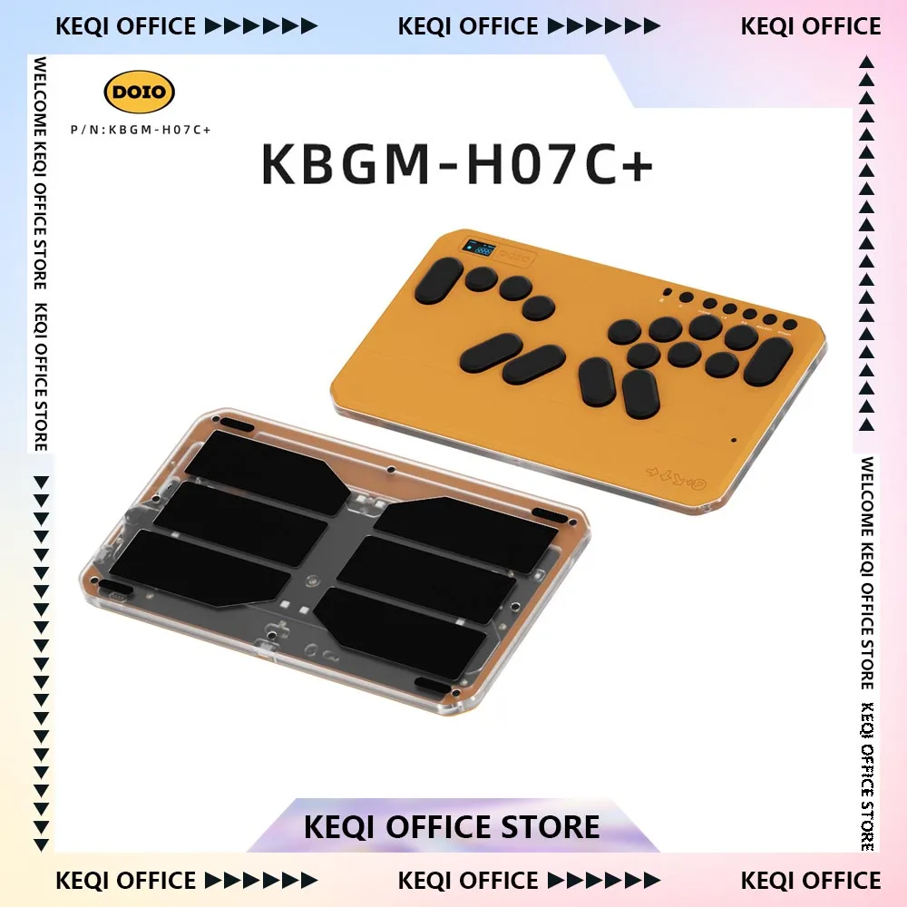 DOIO HITBOX KBGM-H07C+ Magnetic Switch Keyboard Aluminum Alloy Ergonomics Wired Gaming Keyboard For PS5 Switch Steam NS2 Gifts