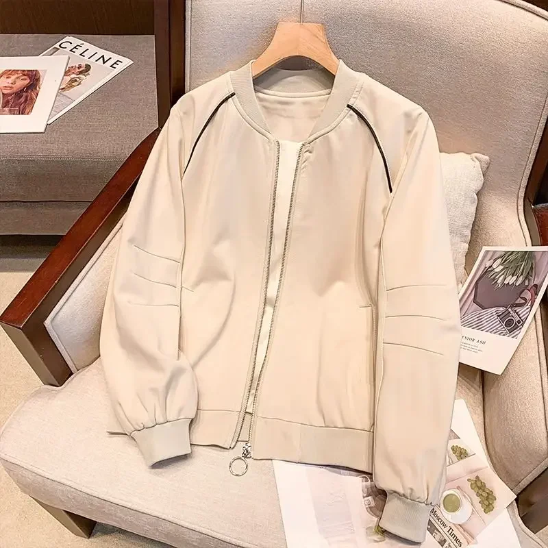 Zip-up Female Baseball Aviator Coats Loose Casual Women's Bomber Jackets Trend 2026 Lined Fashion Great New in Outerwears Offer
