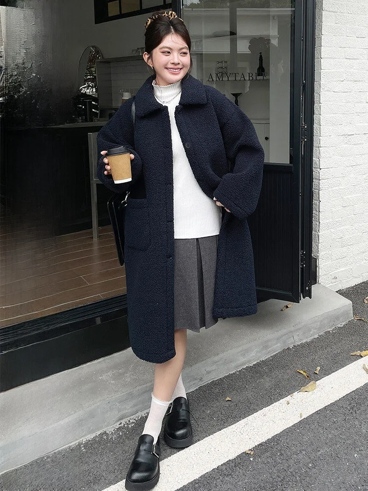 

Sli Thiened Long Lamb Fur Jaet plus Size Women's Warmth Guaranteed Leather And Fur Inteated Autumn Winter Outerwear