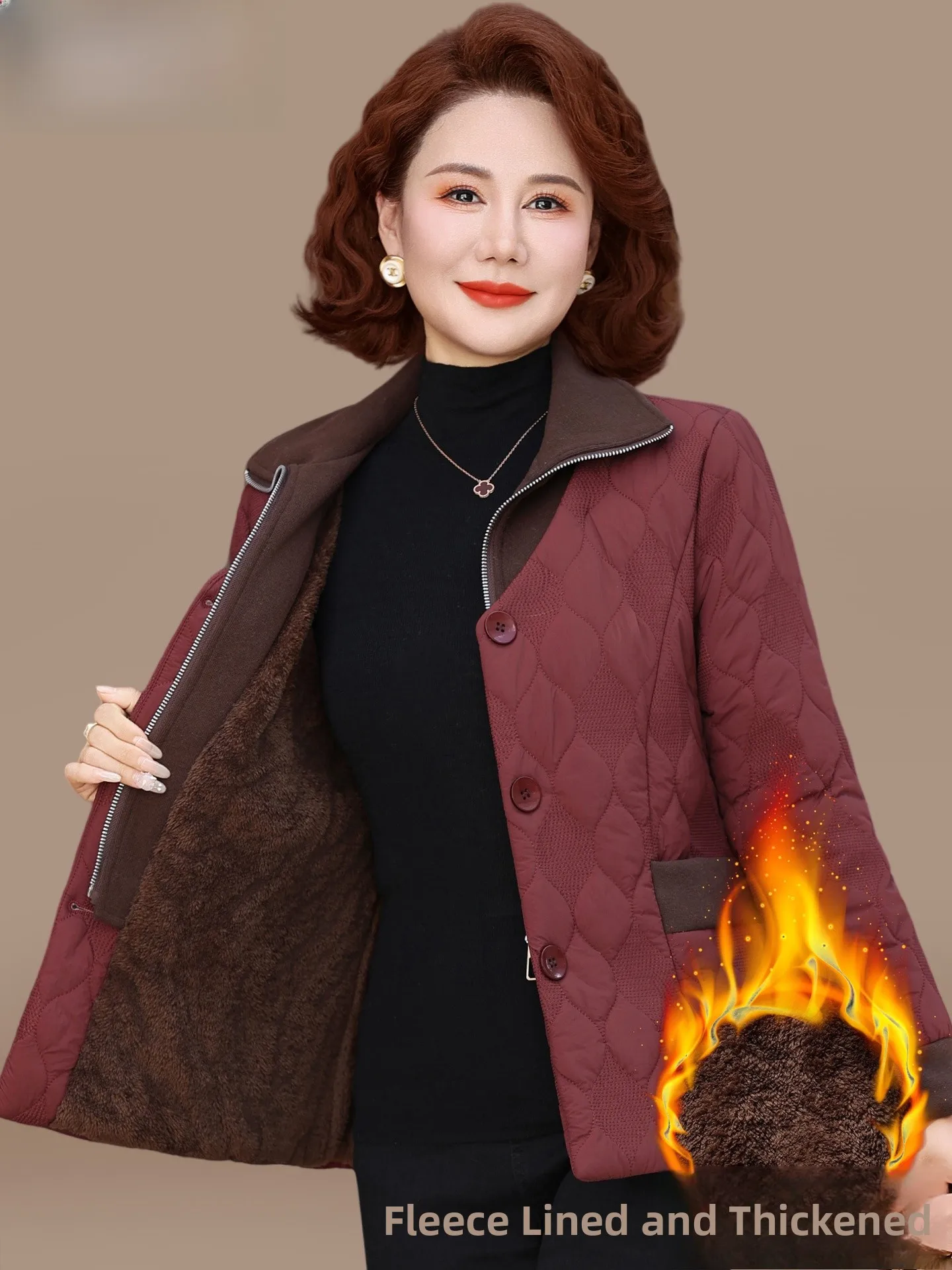 

Женское зимнее пальто Sli для среднего и позднего возраста, с пушистой хлопковой подкладкой, модное, теплое, прямого кроя, на каждый день