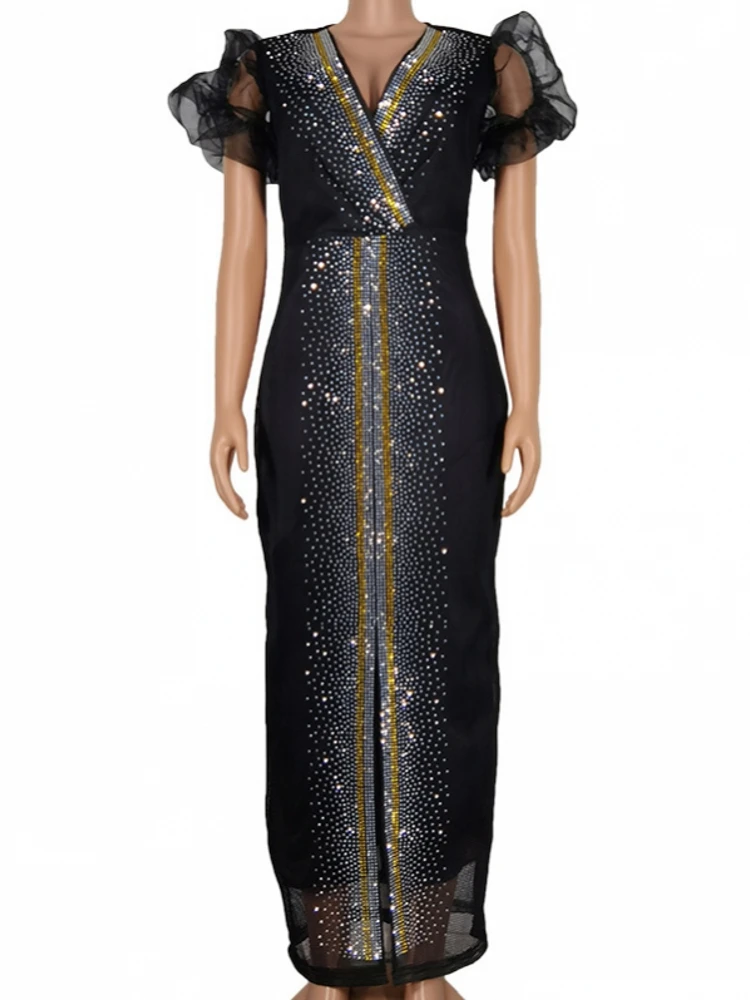 African Dresses For Women Vetement Femme Dashiki Abaya Diamonds Maxi Dress  Africa Clothes Dashiki Ankara Dresses Autumn New - AliExpress 200000532