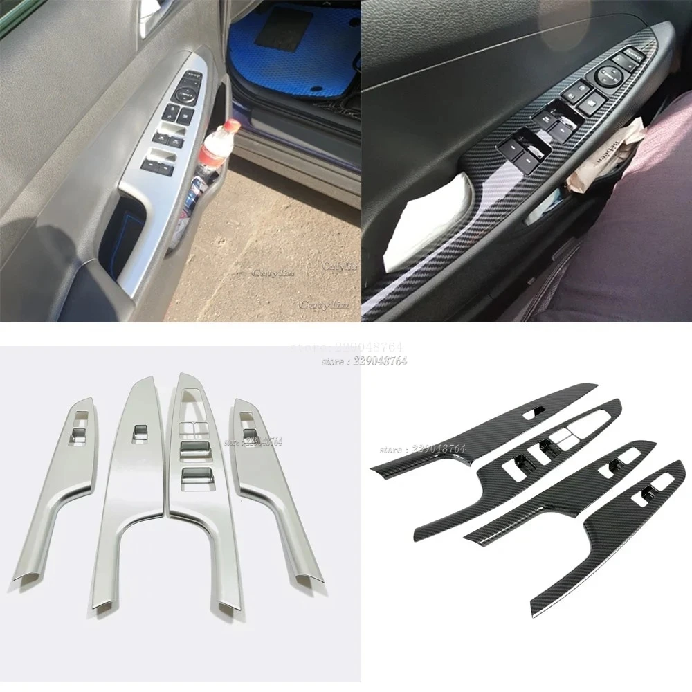

LHD RHD For Hyundai Tucson 2015 2016 2017 2018 2019 2020 Carbon Fiber Car Armrest Window Switch Button Lift Panel Trim Styling