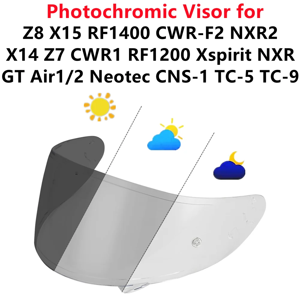 Fotochromowy daszek do kasku SHOEI Z8 X15 RF1400 CWR-F2 NXR1/2 X14 Z7 CWR1 RF1200 Xspirit GT Air1/2 Neotec CNS-1 TC-5/9 Shield
