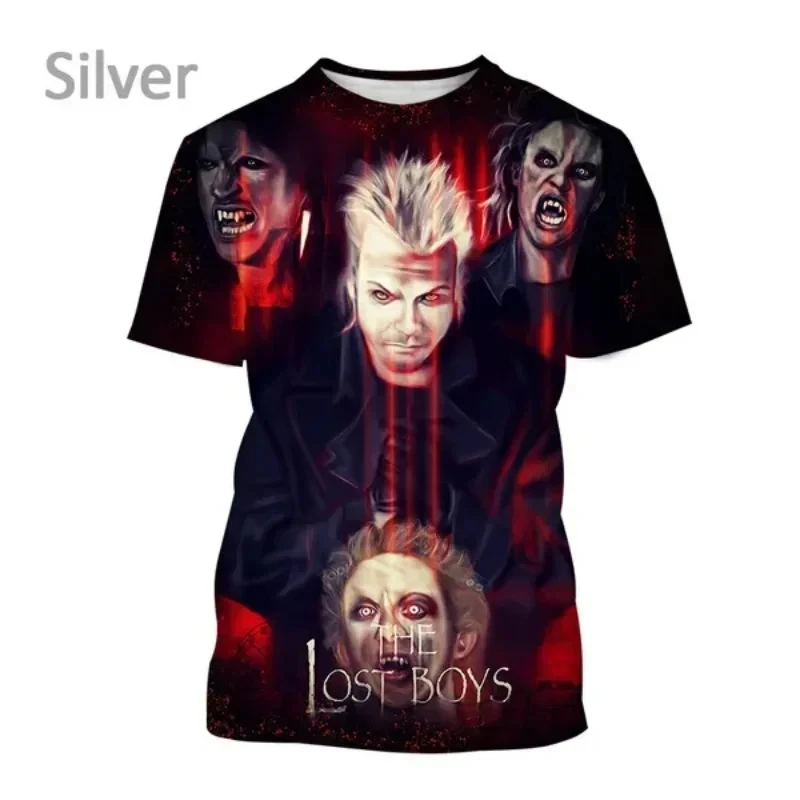 Horror movie Lost Boy 3D printed round neck T-shirt for men, fashionable and casual summer short sleeved oversized Y2K clothing