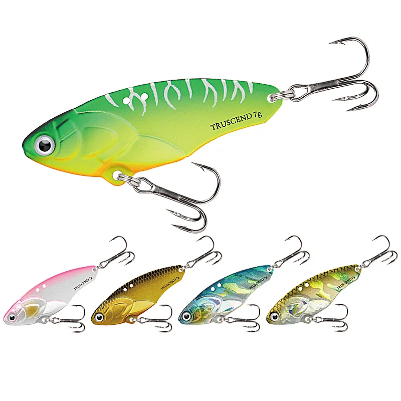 5Pcs High Pitch VIB Lures 7g 10.5g Winter Fishing Tackle Pesca Hard Bait Sinking Vibration Blade High Quality Laser Pesca Bass