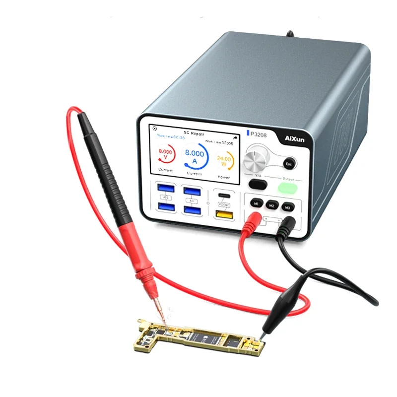 AiXun P3208 320W Smart Regulated Power Supply 32V 8A Voltage Ammeter for Phone Ip7-14 Pro/Max Fast Charge Detection Cable Tester
