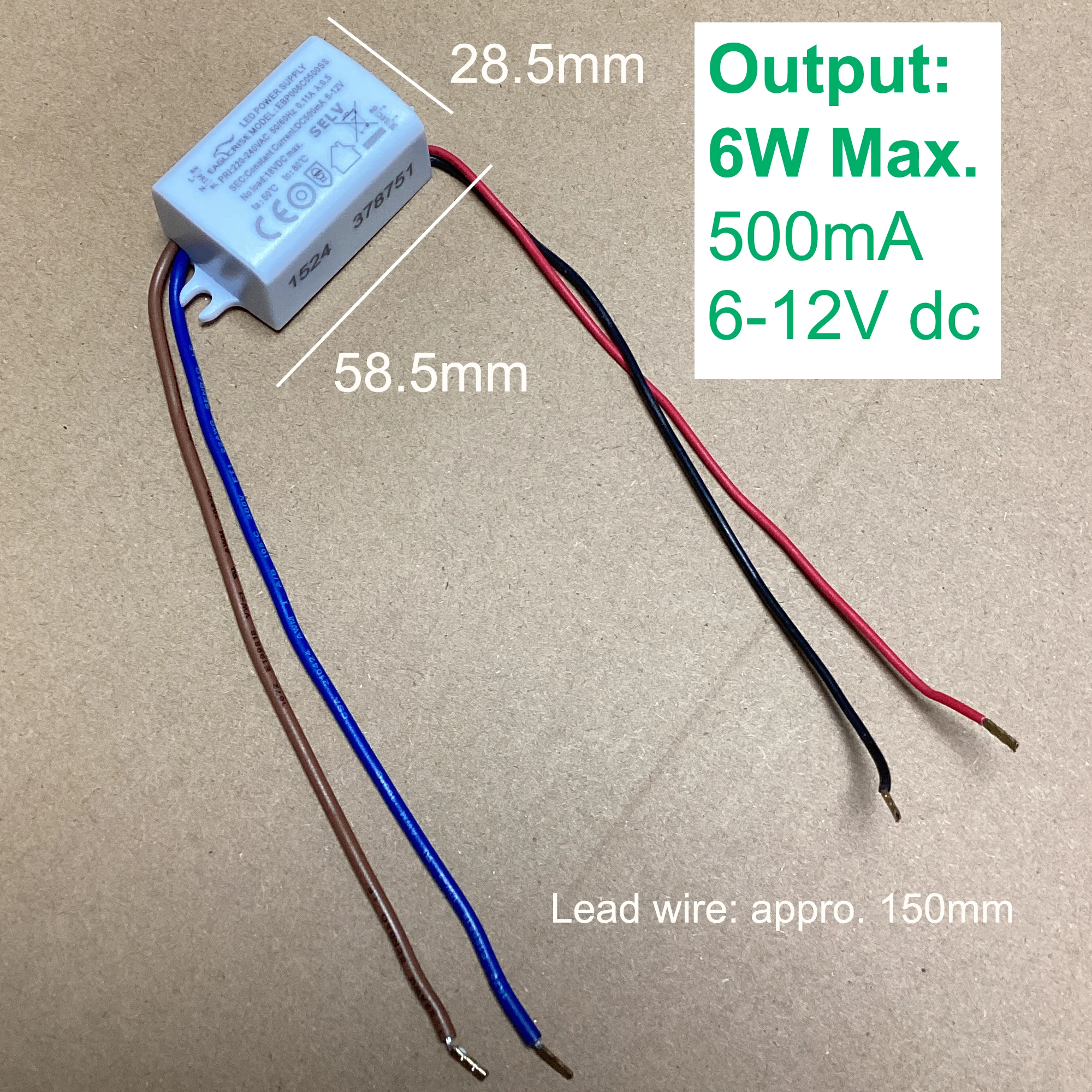 6W Compact LED Driver 350mA 500mA Lighting Transformer Drivers Mini Built-in Power Supply for COB Chips 12V-18V 6V-12V