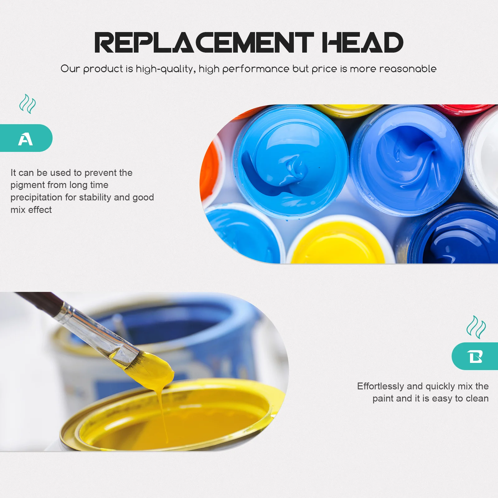 

20 pcs Stirrer Spiral Head Stainless Steel For Mixing Glue Powder Paint Pigment Agitator Head Color Blender Tool