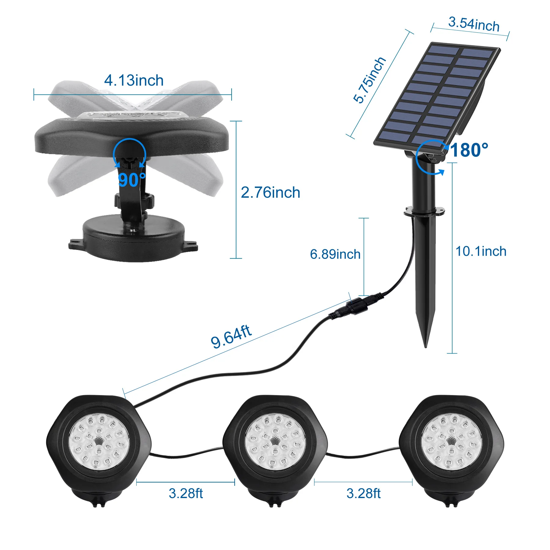 6000K/3000K Solar Underwater Lights Outdoor Solar LED Pool Light Decoration Lights for Pond Fountain Aquarium Patio Lawn Light