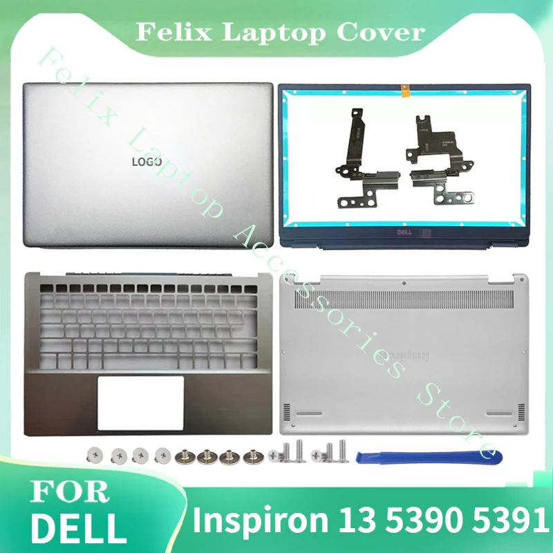 New For Dell Inspiron 13 5390 5391 Series Laptop LCD Back Cover Front Bezel Palmrest Bottom Case Hineges 02XFJC 0P56CM 0YR64G